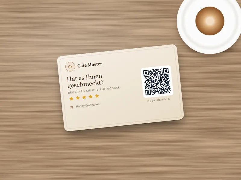 Example review card design: Café & bakery