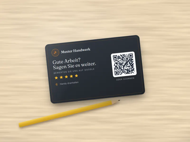 Example review card design: Trades & crafts